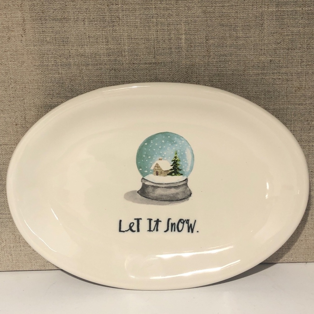 NIB Rae Dunn “Let It Snow” Set of 4 small plates